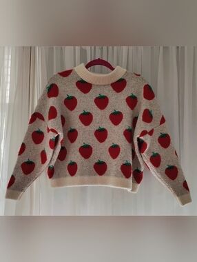 Lisa Says Gah Strawberry Ella Sweater Size XS/S cute fruit fun popular trendy